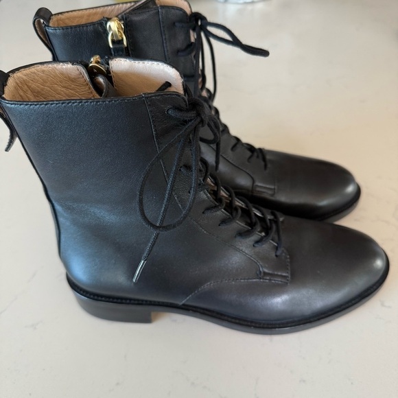 J.Jill Low heeled leather lace-up Boots in black Size: 6 - Picture 4 of 8